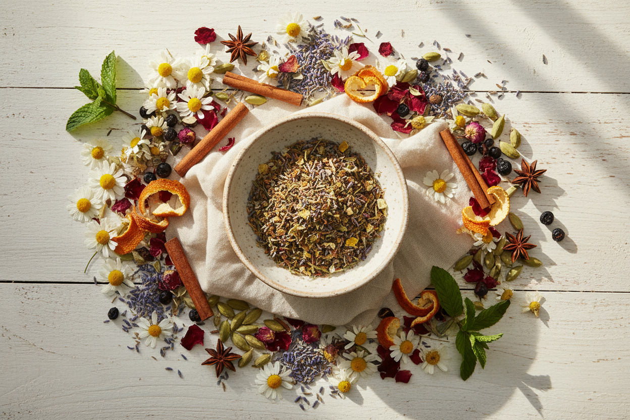 Inside the Blend - Bright Botanical Flatlay